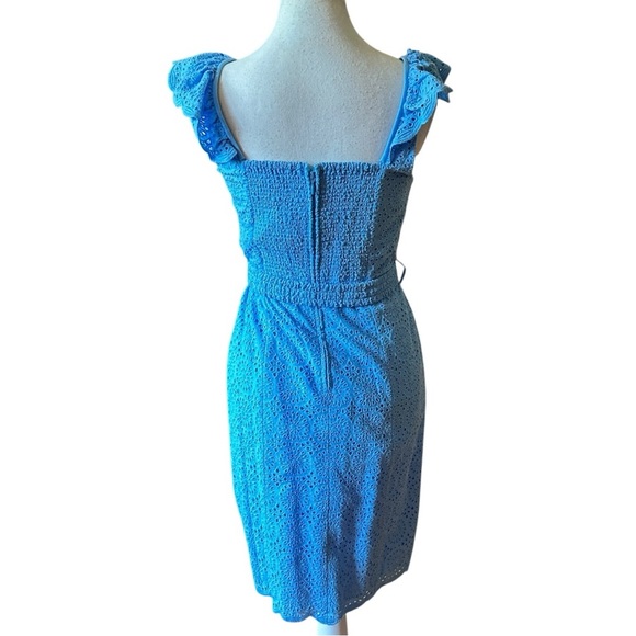 Lilly Pulitzer Ryann Eyelet Shift Dress Sleeveless Sundress with Flutter Sleeves - Picture 6 of 12